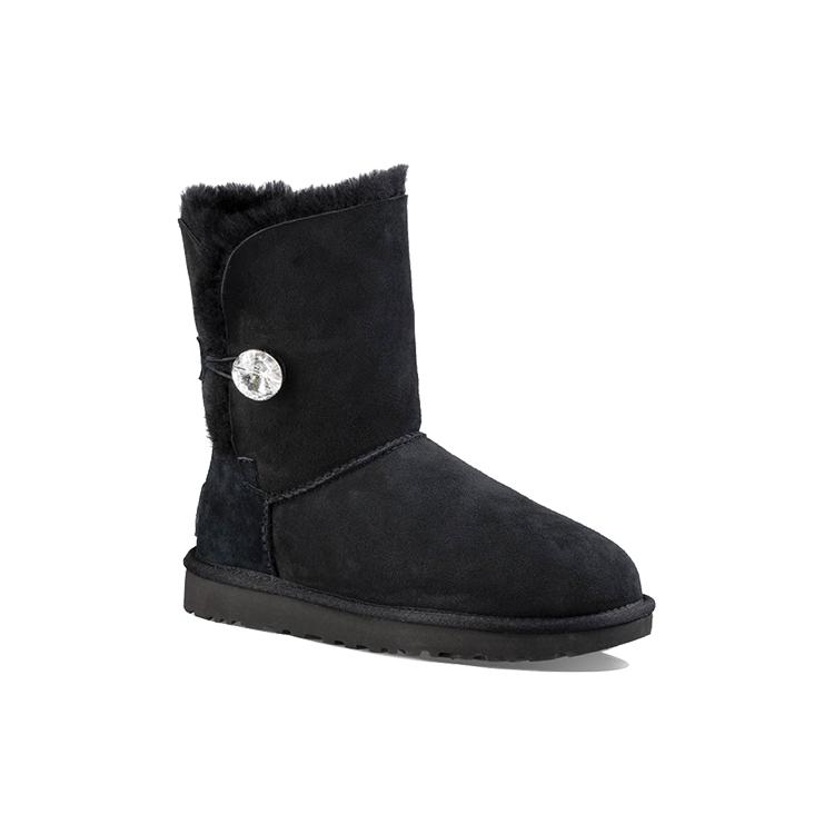 UGG Classic Bling Button Fleece Lined Black Women's (Unisex) Snow Boots 1016553 BLK