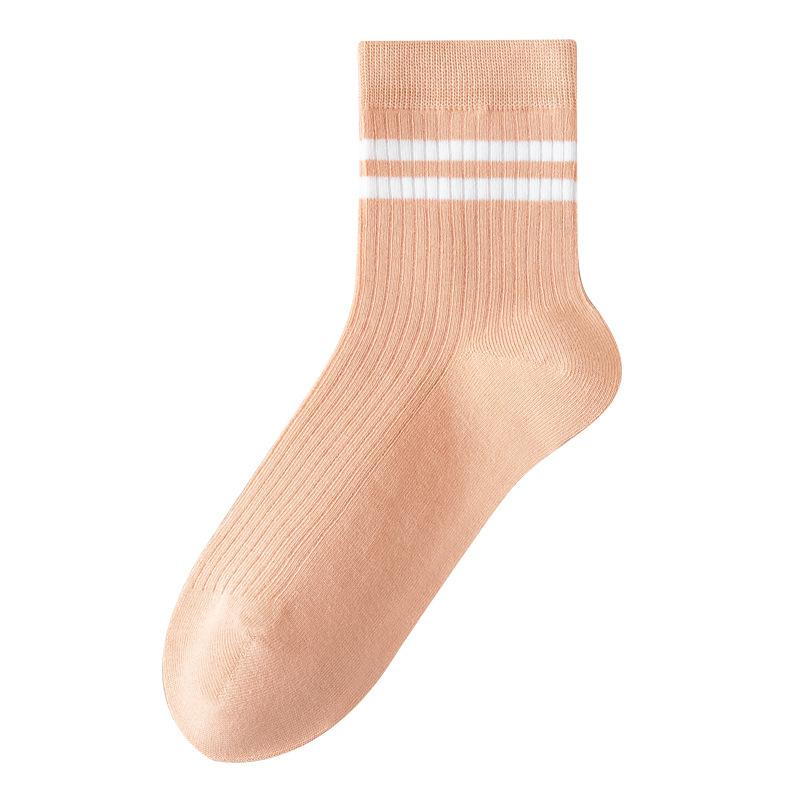 Pure Cotton Winter White Cotton Socks for Women Are Versatile and Odorless. All-cotton Mid-top Socks for Women In Autumn and Winter