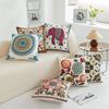 Хлопковая вышивка Чехол на подушку для дивана Мультяшная подушка Кровать Прикроватная подушка