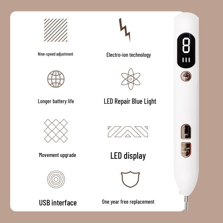 Лазерная ручка Aurora LCD для удаления родинок и веснушек - Косметический прибор для домашнего использования