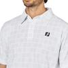 FootJoy Men's Square Check Snap Button Golf Shirt, Pistachio, Size M (FJ-S25-S06, 34689-M)