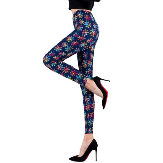 Autumn Winter Women Pants Snowflake Elk Print High Waist Tummy Control Soft Elastic Thermal Skinny Butt-lifted Yoga Trousers Lady Leggings