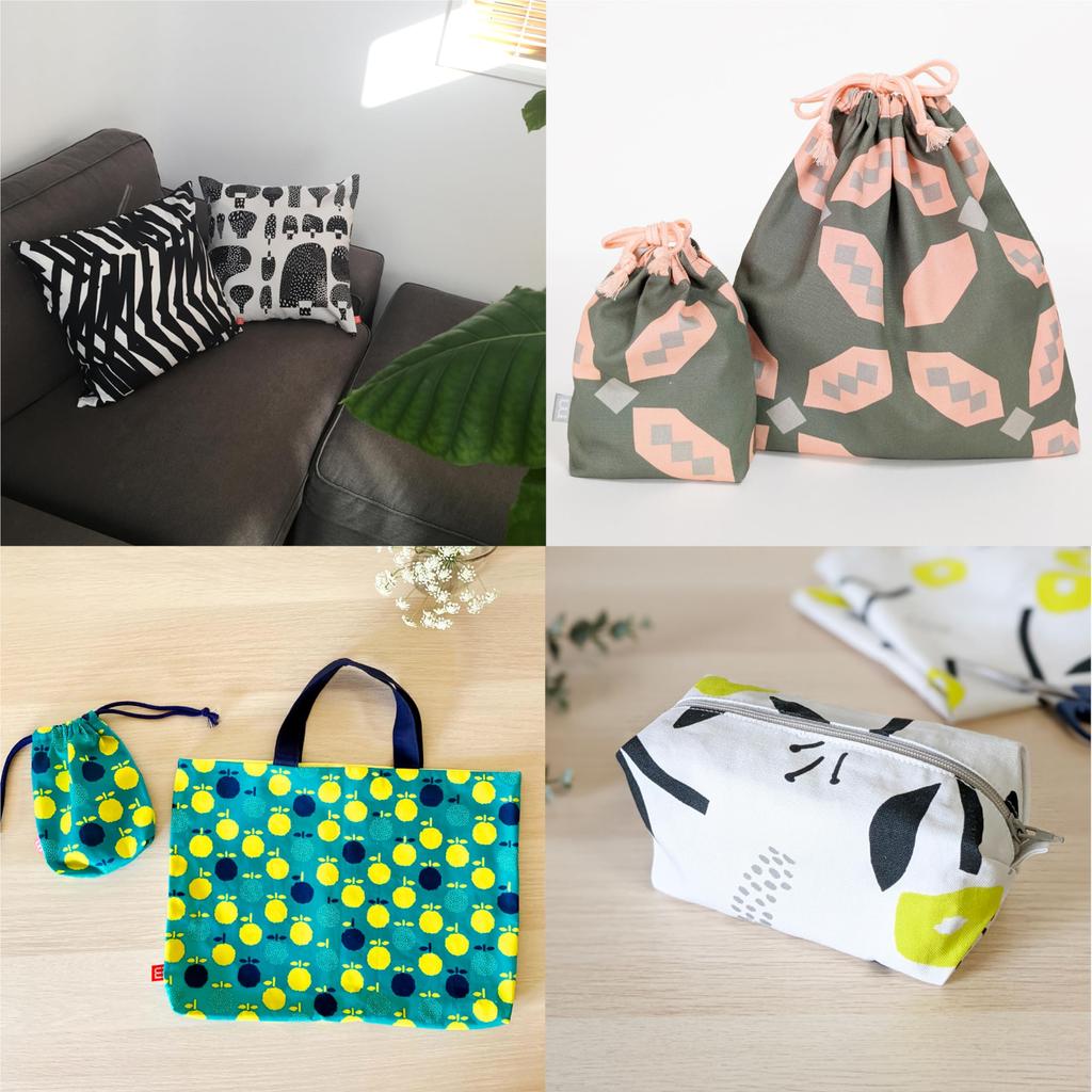 minimynimo Nordic Pattern Cut Cloth Scraps for DIY Cotton Oxford Crafts, (Brickbird Green, 50x150cm)