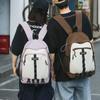 Women Large Capacity Backpack Student Schoolbag Men Color Block Backpack