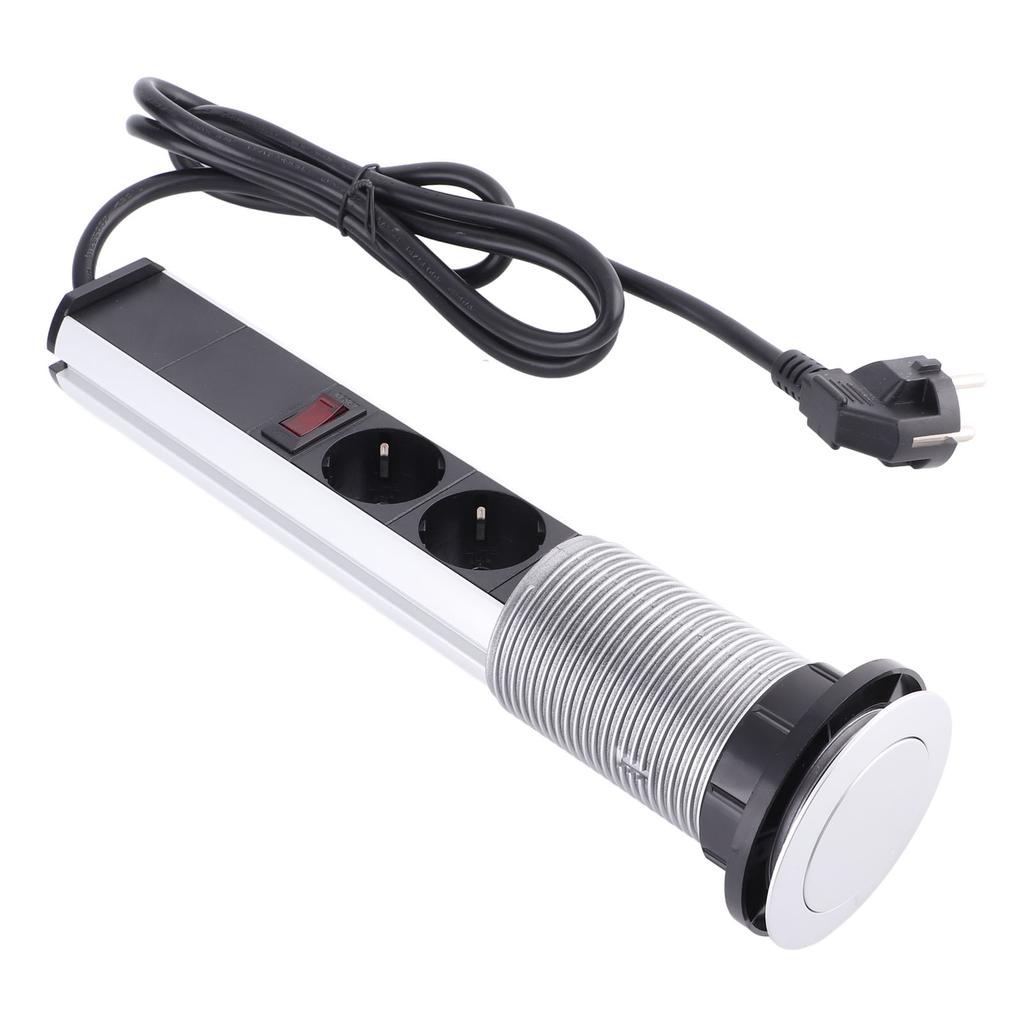 Выдвижная розетка с 3 вилками европейского стандарта и USB-розеткой из алюминиевого сплава, встроенной в столешницу, розеткой переменного тока