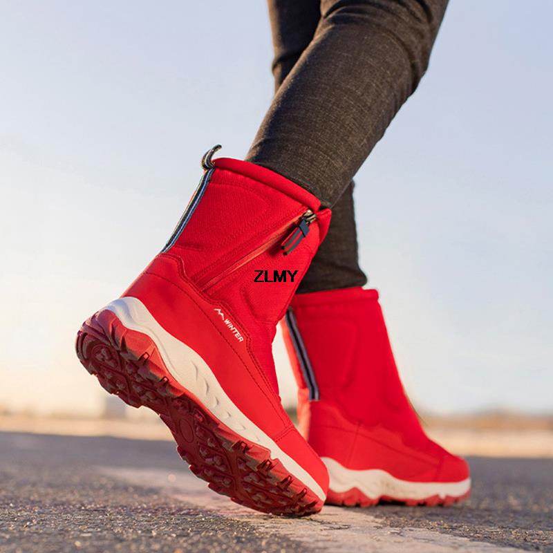 Водонепроницаемые мужские и женские зимние ботинки с высоким верхом, зимние ботинки на платформе, теплые плюшевые мужские ботинки Cutton, нескользящие зимние ботинки для мужчин