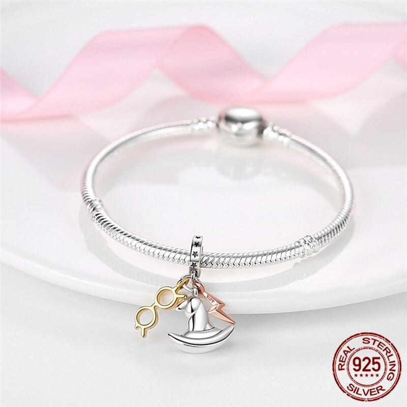 Серия из серебра и розового золота 925 пробы, подвеска в виде бусины, браслет с подвесками, изготовление ювелирных изделий, подарок для женщин