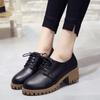Модная женская обувь для отдыха на каблуках Туфли для женщин Push Size Platform Heels Роскошные коричневые туфли в стиле ретро для женщин