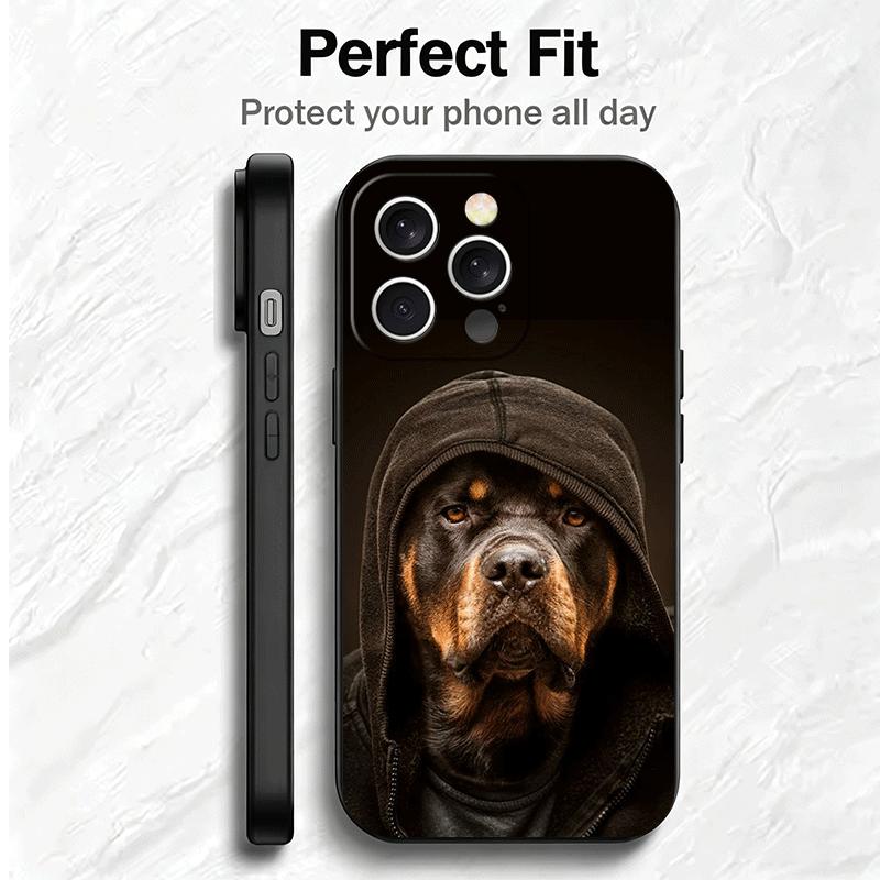 Rottweiler Dog Soft Phone Case for iPhone 16 16E 17 Air 15 Pro Max 14 Plus 13 Mini 11 12 7 Black Cover Back Shell