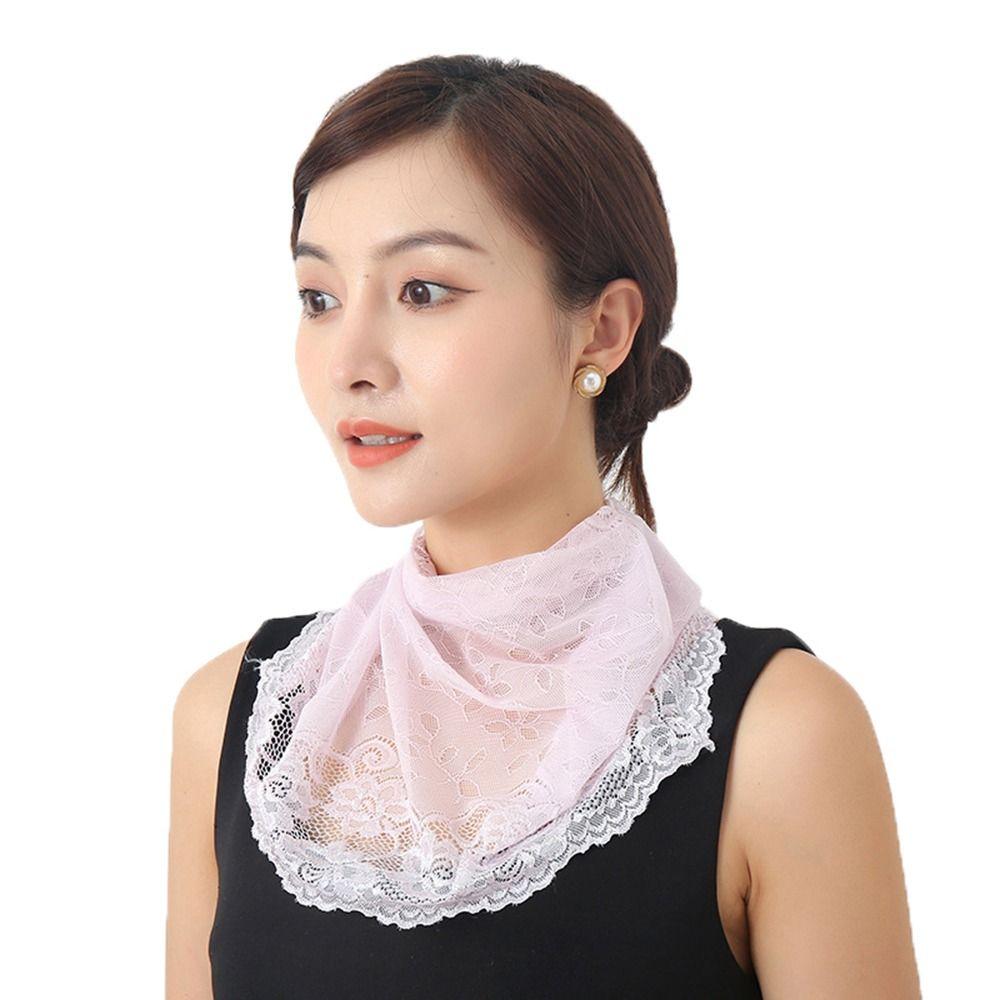 Cycling Hiking Sun UV Protection Hanging Ear Sports Face Scarves Lace Mask Neck Scarf Face Cover