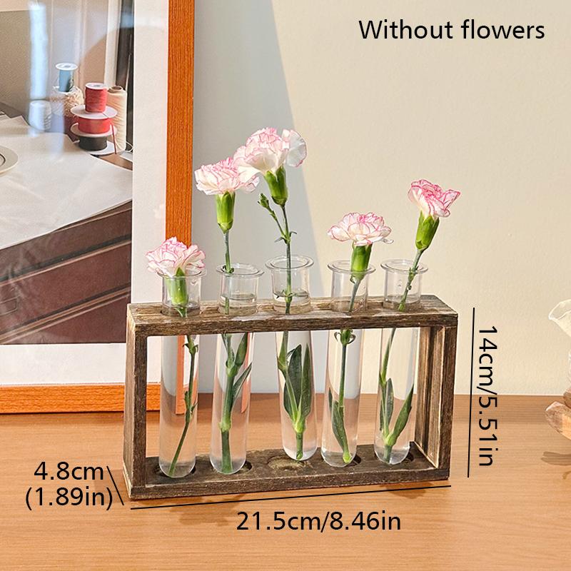 1 шт. Пробирки для рассады, современная стеклянная ваза, стеклянная водная станция для выращивания растений, гидропонная минималистская деревянная рамка