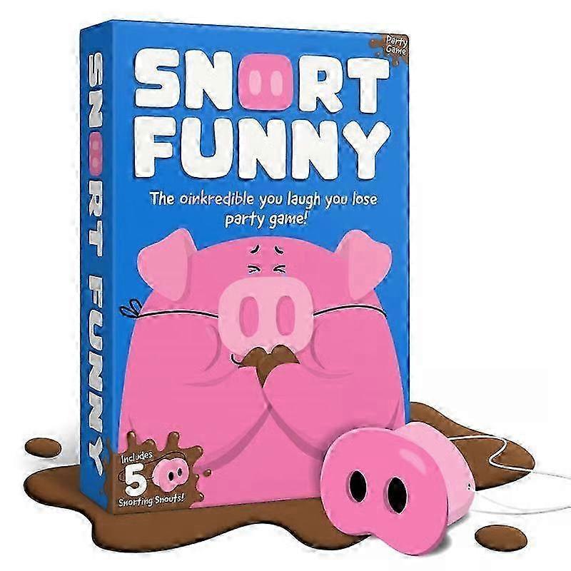 Snort Funny: The Oinkcredible You Laugh You Lose Party Game | 150 Challenge Cards, 5 Pig Snouts & Mud Tokens | Friend & Family Funny Games for 4-8 Pla
