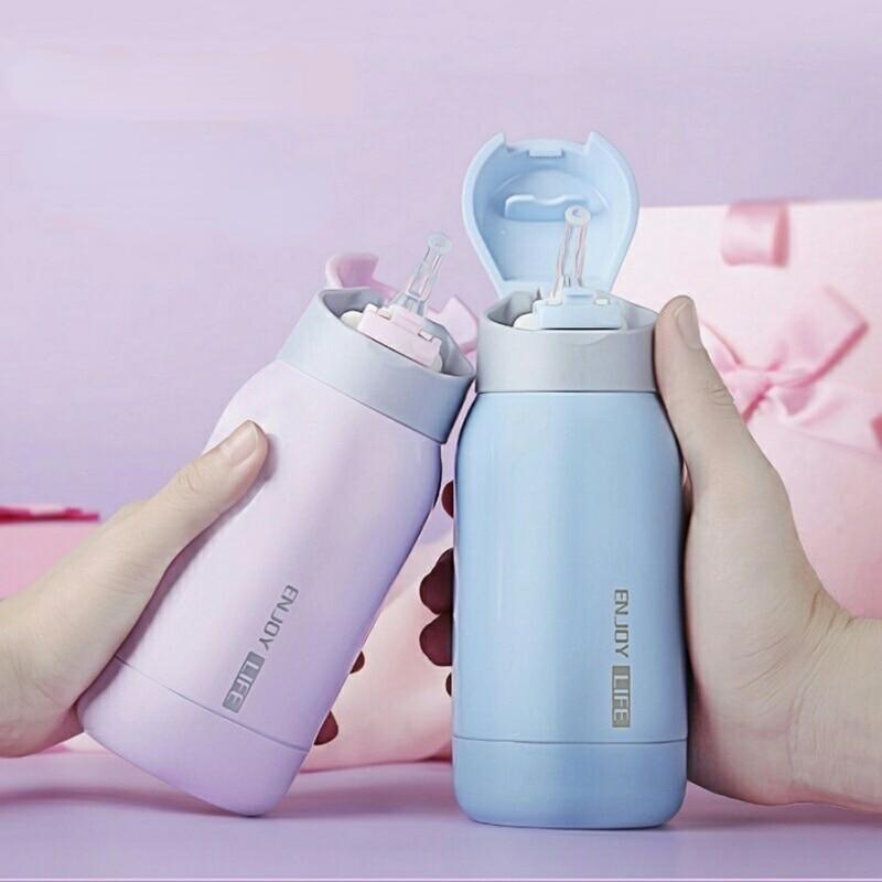 Детская термобутылка, соломенный термос для воды, бутылка для воды из нержавеющей стали, школьная детская термобутылка, бутылка для воды