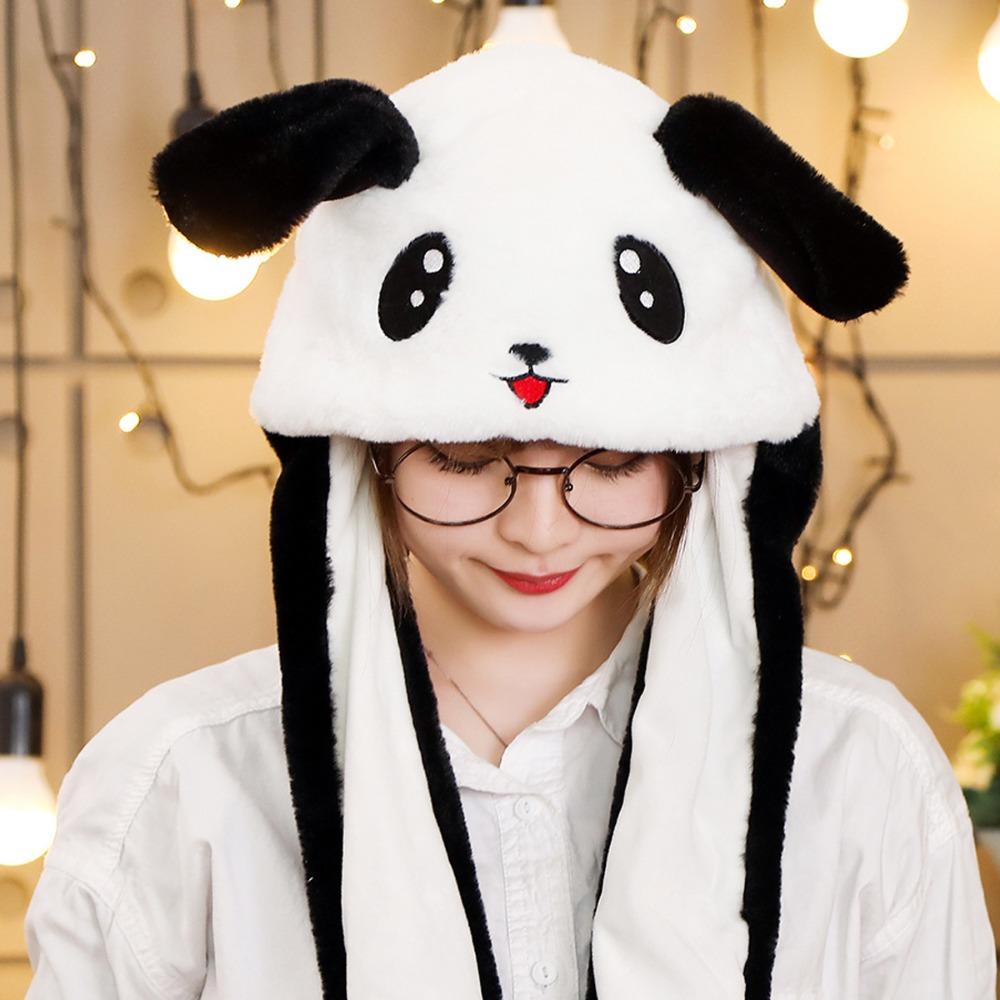 Светящаяся шапка с подвижными ушами в виде капибары, плюшевая шапка в виде панды, игрушки, прыгающая шапка в виде капибары, подарки на день рождения