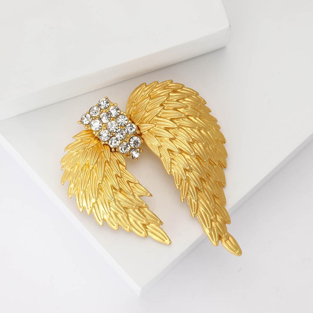 Европейская и американская трансграничная новая эмалированная брошь в форме крыла из сплава, модная и универсальная женская брошь для костюма, пальто, аксессуар с цветком на груди, булавка