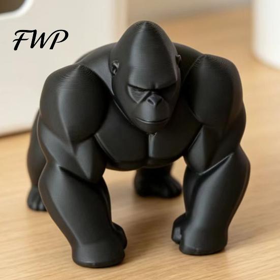 Sophisticated Space Styling 3D Printed Gorilla Sculpture Ornament Minimalist Modern Art Figurine with Multi-scenario Ornaments Detailed Texture