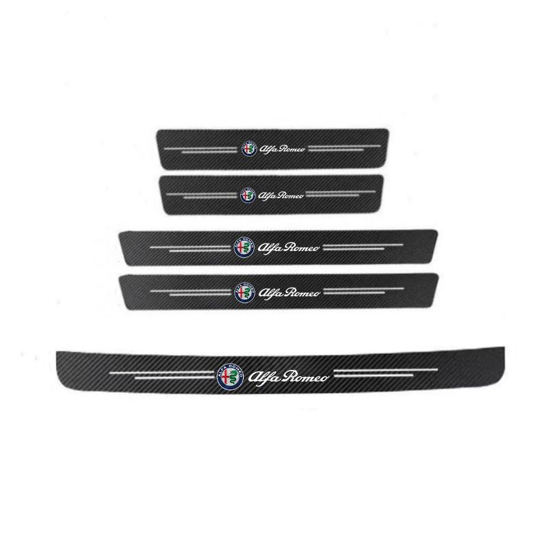 Car Door Sill Stickers Carbon Fiber Door Sill Film Car Sticker For Alfa Romeo STELVIO Giulia 159 Giulietta 147 Mito 156 MTO Car