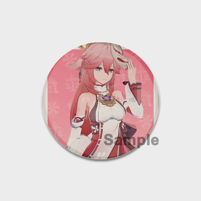 58 мм аниме Genshin Impact значки Yae Miko Xiao Zhongli, эмалированные булавки, мультяшная пуговица, брошь, украшение на грудь для рюкзаков, подарки для фанатов