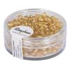 Rocailles a.Garnit.Silver+Rainbow, Ø 4mm, Honey Yellow, Box 17 G