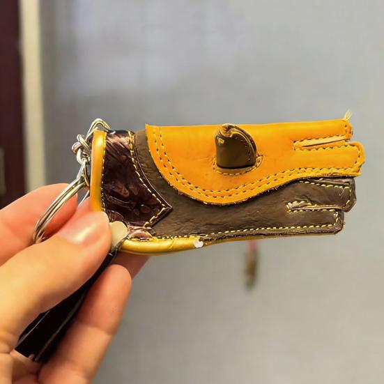 Мини-перчатка для соколиной охоты Брелок Мужской Искусственная кожа Крошечная перчатка Палец Миниатюрная жердочка для сокола Подарок для птицеловов Любителей соколиной охоты