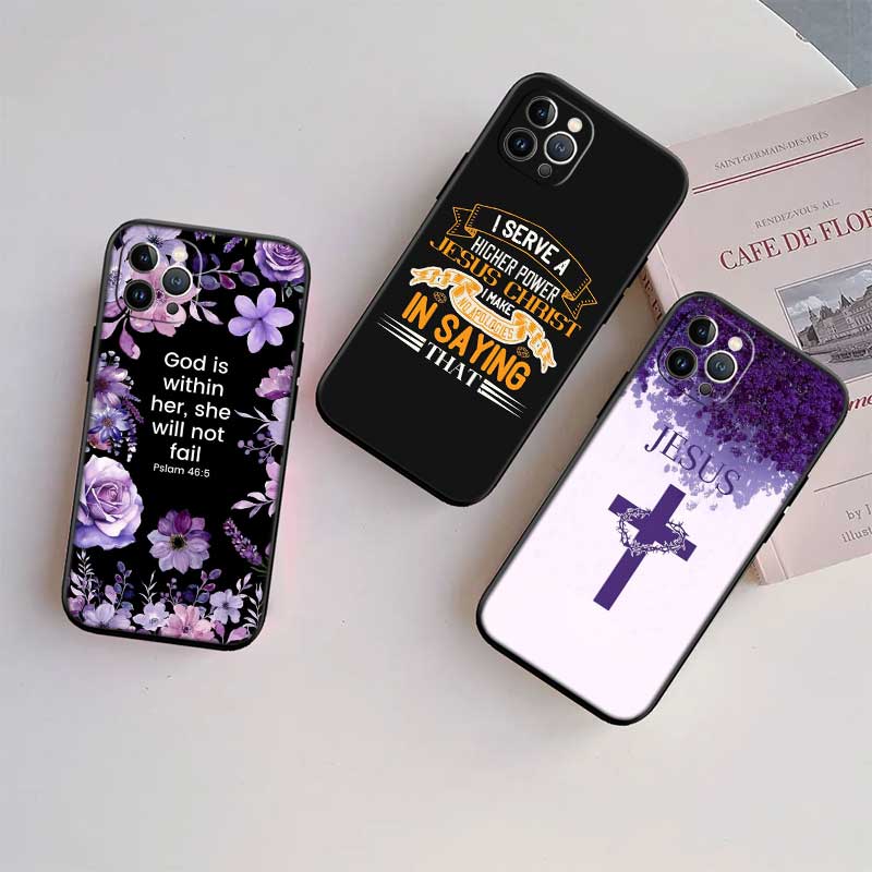 UP14 Bible verse Jesus Cross New High-End Shell Phone Case for OPPO A3 Pro A72 A74 A76 A77 A77S A78 A79 A94 A95 A18 A40M A58