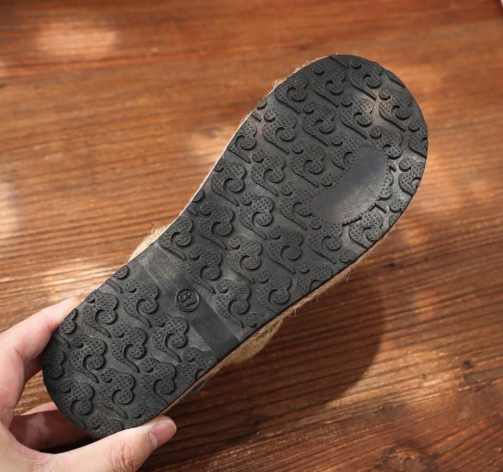 2025 Women’s Trendy Slip-On Shoes: Spring & Fall Vertical Stripe Cotton-Linen, College Style, Round Toe Hemp Design