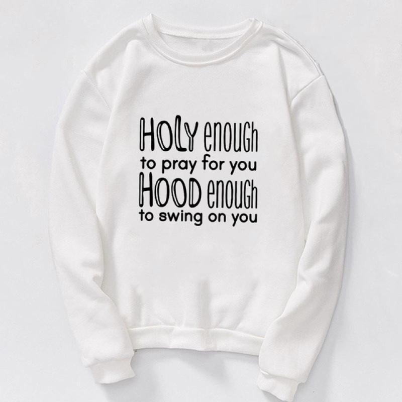2023 Женская толстовка с принтом Иисуса Faith Over Fear Уличная одежда Осень-зима Пуловеры с круглым вырезом Harajuku Женская толстовка с капюшоном Топы Одежда