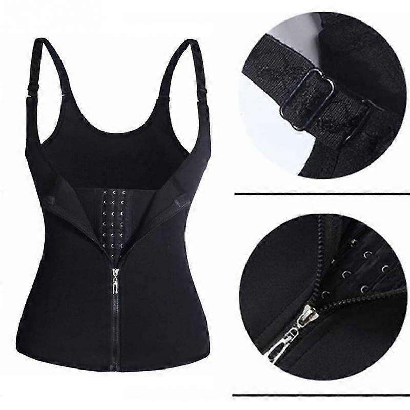 3 Clip&1 Zip 6 Steel Boned Waist Trainer Corset Sport Workout Body Shaper Tummy Control