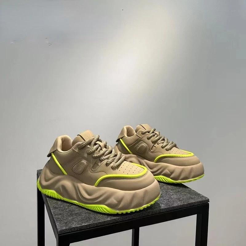 Модные массивные кроссовки, дизайнерские мужские кроссовки, модные повседневные кожаные дышащие туфли на плоской платформе с увеличенной высотой