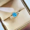 New Simple Elegant Blue Cubic Zirconia Ring for Women Luxury Bride Wedding Ceremony Party Rings Anniversary Gift New Jewelry
