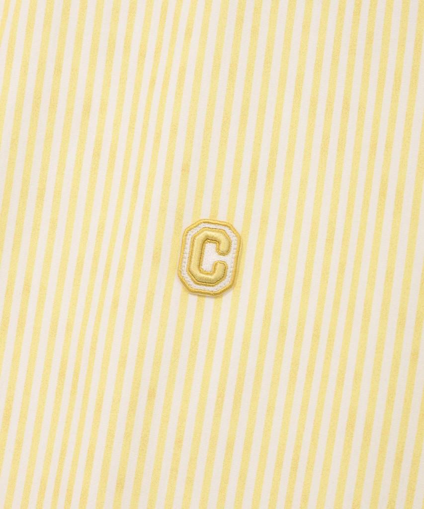 COVERNAT Drawing Stripe Half Shirt Yellow