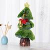 Электрическая новогодняя елочная игрушка с музыкальным светом, работающая от батареек, светодиодная, танцующая, поющая, мини-плюшевая зеленая елка, настольное украшение, украшение для вечеринки