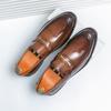 New Men Fashion Slip-On Loafers Mens Derby Leather Shoes Man Shoes Leather Brown Mocassin  Original Handmade Wedding Dress Shoes