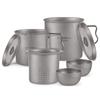 TOMSHOO Titanium Tea Cup Set with Strainer Lightweight Stackable Water Coffee Cup Mug with Lid and
