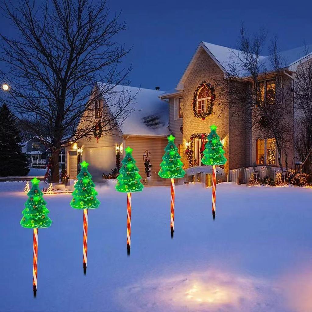 2025 Солнечные Рождественские Санта и Снеговик Светящиеся Гирлянды для Наружного Декора