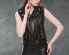 Western Stylish Leather Black Party Vest Coat 100%Lambskin Fancy Women Waistcoat