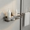 Настенный стеллаж для хранения в ванной комнате из алюминиевого сплава, без сверления, кухонные полки для специй, вентилируемая, с дренажом, полка для ванной комнаты