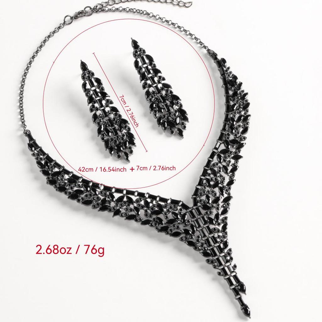 Роскошный ювелирный набор с бриллиантами для вечернего платья: Высококлассные серьги с кисточками и ожерелье для свадеб