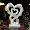 Modern Heart Rose Ornament Romantic Heart Statue Ornament Creative Love Ornament  Valentine’s Gift