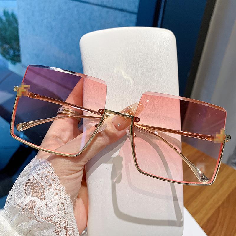 Солнцезащитные очки в металлической полуоправе, модные солнцезащитные очки, ретро-солнцезащитные очки с большой оправой, женские, буква F, главная