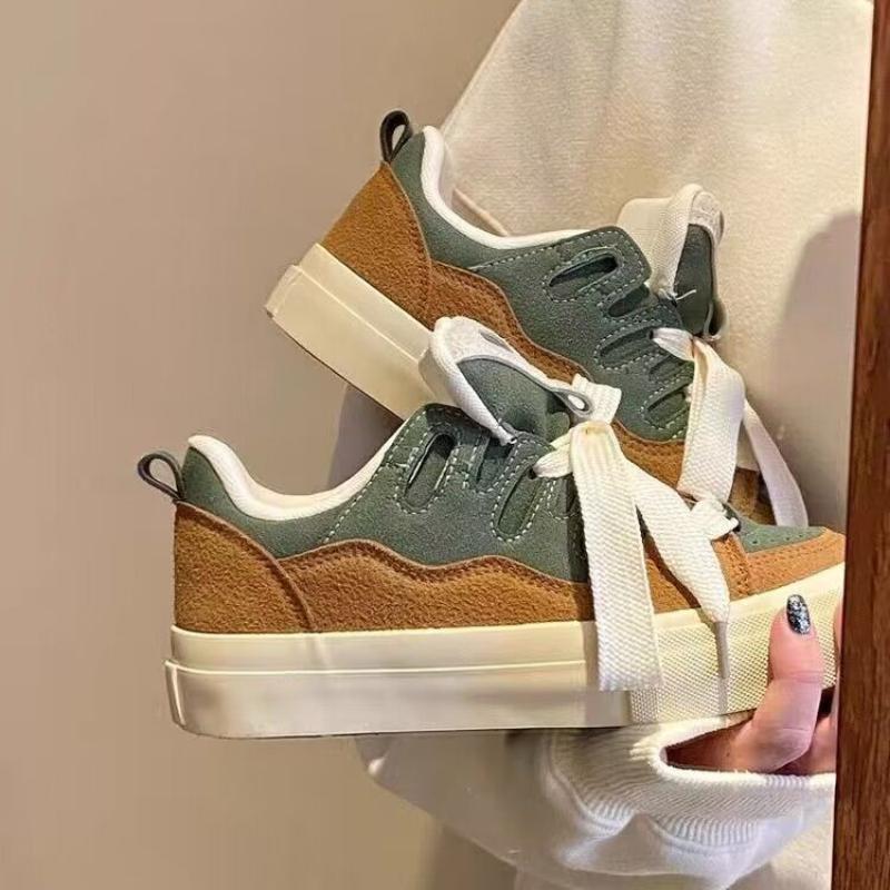 Retro Ladies Sports Board Shoes Peplum Casual Original Niche Bread Small White Shoes Breathable Anti-slip Wear-resistant Low-top Sneakers