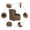 Electric Massage Chair Brown Fabric