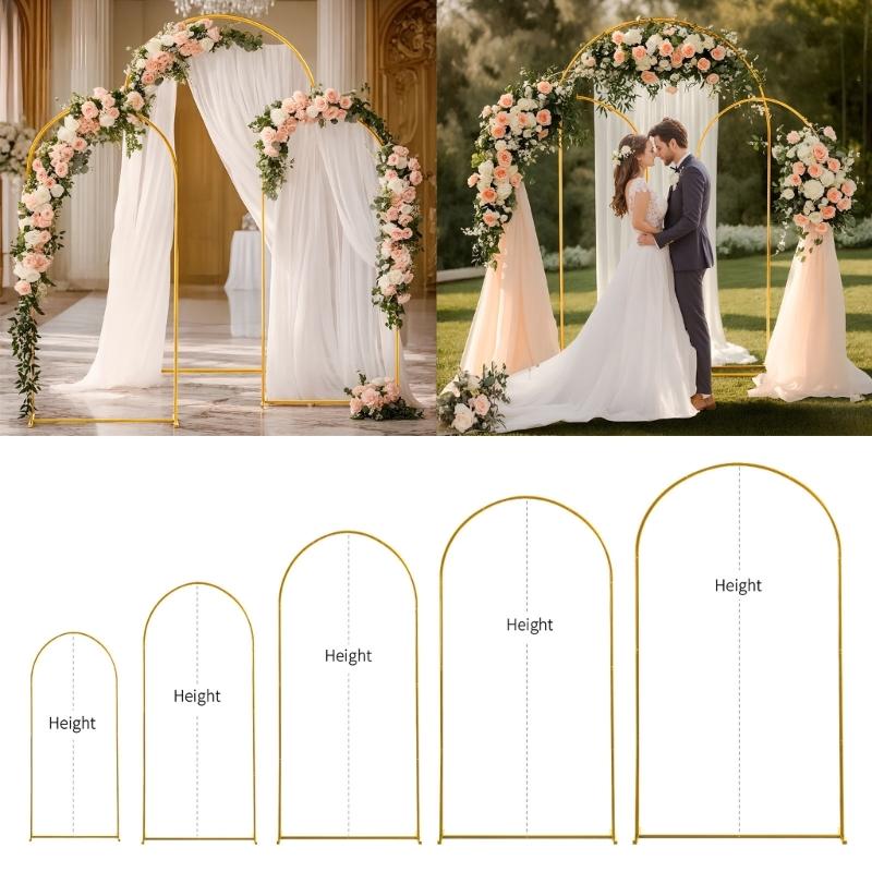 Золотая железная свадебная арка для декора разных размеров, простая сборка, структура для фона вечеринки