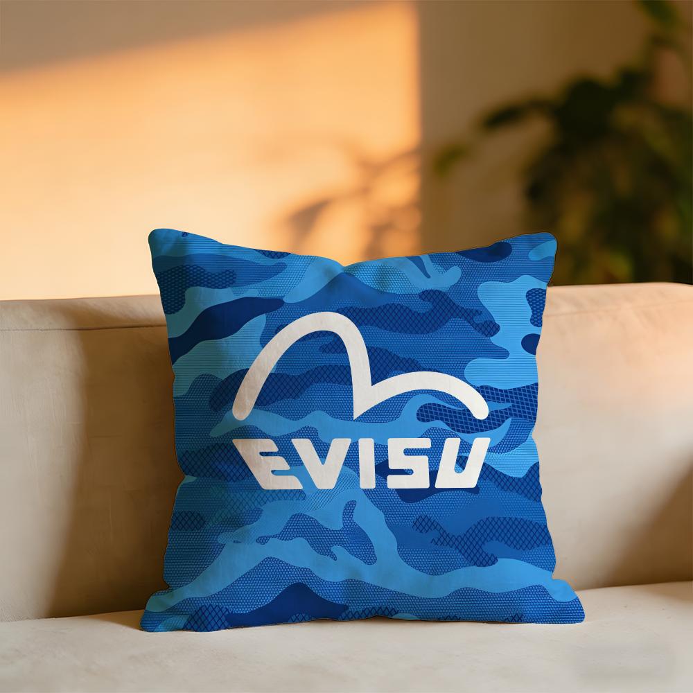 Evisufashion Чехол на подушку с логотипом Evisu Уютная бархатная декоративная подушка Мягкая теплая подушка для дивана кровати