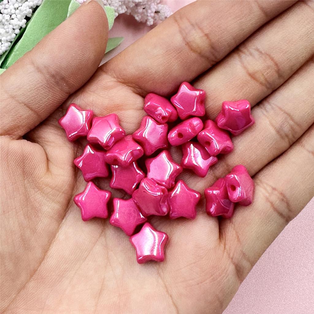 20 шт., 10,2 мм, акриловые маленькие звездочки, свободные бусины для браслета, ожерелья, брелока, материал для самостоятельного изготовления бисера