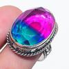 Bi-Color Tourmaline Gemstone 925 Sterling Silver Jewelry Ring Size 7