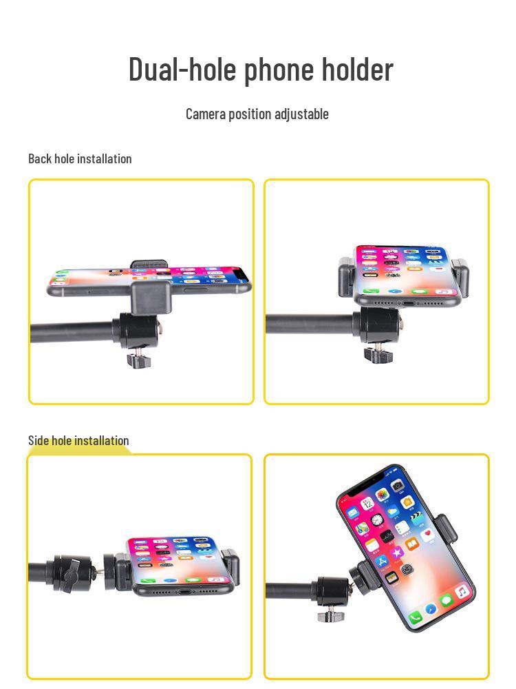 Professional Mobile Phone Stand with Fill Light for Video Recording and Live Broadcasting