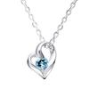 Серебряный кулон с открытым сердцем 925 пробы, камень ноября, голубой топаз [Sears], женский e-1658-11