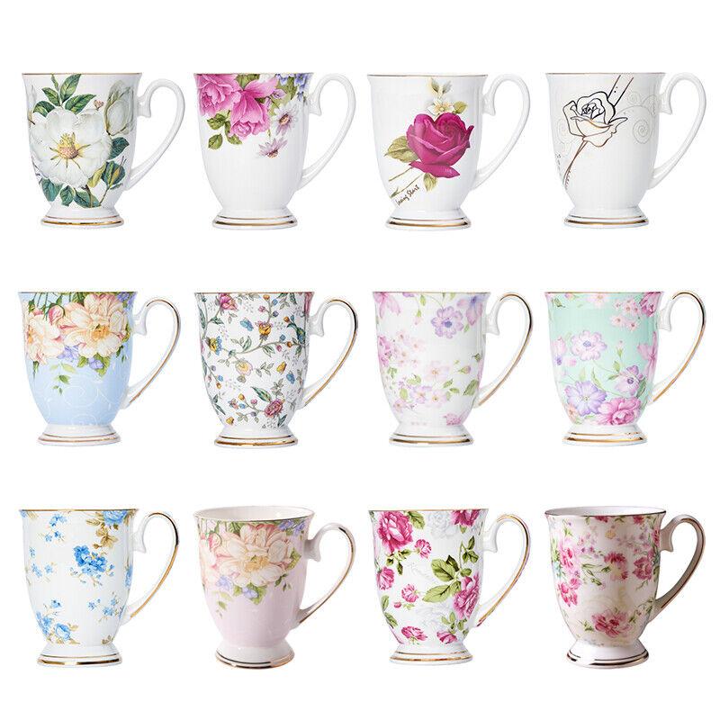 350ml Ceramic Coffee Mug Vintage Bone China Coffee Cup Mug Printed Teacup Breakfast Mug Drinkware Kitchen Accessories