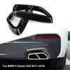 2Pcs Car Stainless Steel Black Exhaust Tailpipe Cover Trim for BMW 5 Series G30 2017 2018